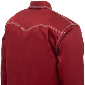 Unisex Red Cotton Waterproof Plus Size Western <b>Shirt</b> with Contrast Stitching Chest Pockets Work Fashion Style Fr <b>Welding</b> <b>Shirts</b> - Product Image 6