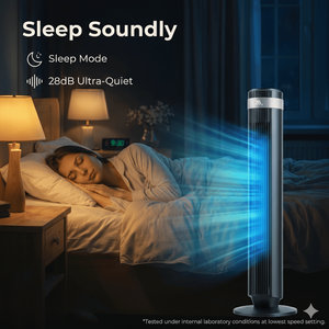 Ventilador de Torre Silencioso para Dormitorio, 28 Decibeles, Modo Automático Inteligente, 64 Grados, Ventilador de Pedestal - Product Image 5
