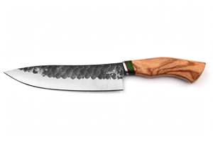 Cuchillo de Chef de Acero al Carbono Forjado a Mano con Mango de Madera de Olivo, Herramienta de Cocina - Product Image 4