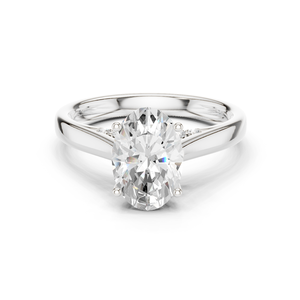 Bague de fiançailles solitaire unique en or 18K 14K 9K avec diamant de laboratoire ovale de 2,00 carats, pureté E VVS VS, excellente qualité, pour mariée - Product Image 2