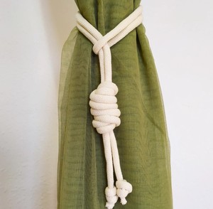 Macrame Curtain <b>Tiebacks</b> Handmade Cotton Window Decor - Product Image 2