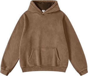 Sweat à capuche délavé pour homme, style vintage, avec poche kangourou, coupe décontractée, streetwear décontracté - Product Image 2