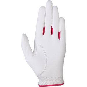Gant de golf respirant pour femme, main gauche, en similicuir de haute qualité pour des performances optimales, blanc/rose - Product Image 3