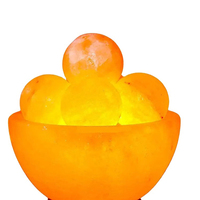 Lámpara de Cristal de Sal con Base de Madera Tallada con Diseño de Flores y Animales, Decoración Ecológica para el Hogar, Producción Rápida