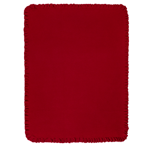 <b>Red</b> Knitted <b>Throw</b> Blanket Ruffle Edges Rectangular 100% Cotton Spring Autumn Home Use Cute Style Folded Solid Color Eco-Friendly - Product Image 6