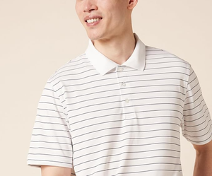 Polo rayé en coton 100% de qualité supérieure pour hommes, fabrication OEM en gros, marque personnalisée avec logo, broderie personnalisée, polo de golf 220 GSM - Product Image 3