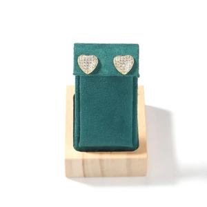 Heart Shapes Round Cut Moissanite Romantic Stud Earrings 925 Silver For Women's <b>Bride</b> Choice For Wedding Parties Jewelry - Product Image 4