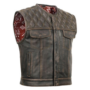 Gilets en cuir à fermeture éclair 2026 – Vestes de moto en cuir de vachette véritable pour motards et voyages en extérieur - Product Image 1