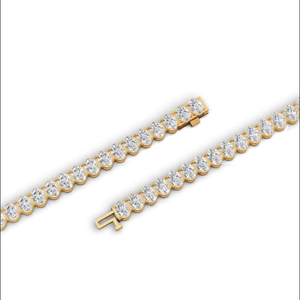สร้อยข้อมือเพชรทรงรีเพาะเลี้ยงในห้องปฏิบัติการ |   ทอง 18K ขนาด 7 นิ้ว เครื่องประดับหรูหรา |   สร้อยข้อมือวันครบรอบแต่งงานสุดหรูสำหรับผู้หญิง - Product Image 6