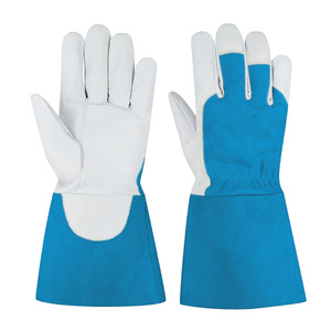 Gants de Soudure Premium Blancs en Cuir de Chèvre et de Vache, Certifiés CE Cat II, pour Soudage à l'Arc MIG/TIG, avec Caractéristiques Spéciales pour Four - Product Image 1