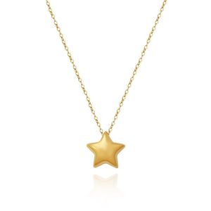 <span class=keywords><strong>Collana</strong></span> <span class=keywords><strong>con</strong></span> Ciondolo a Stella a Cinque Punte in Acciaio Inossidabile Dorato, Gioiello di Moda Lucido per Donne e Ragazze - Product Image 3