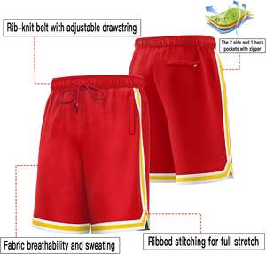 Pantalones Cortos de Baloncesto Unisex Multicolor Personalizados con Sublimación, 100% Poliéster, con Orificios Pequeños, Bolsillos Laterales, Estilo Urbano - Product Image 4