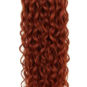 Cabello Humano 100% Remy con Ondas Naturales, Rizado Rojizo, Voluminoso y Suave - Product Image 4