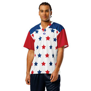 Jersey de Fútbol Americano Personalizado con Estampado de Estrellas, Ropa Deportiva Transpirable de Malla para Hombre, MOQ Bajo, Suministro al por Mayor con Etiqueta Privada OEM - Product Image 3