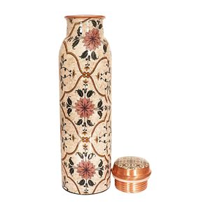 Bouteille d'eau en cuivre pur 1 litre 34 oz, faite à la main, anti-fuite, bouteille de santé ayurvédique pour le sport, la remise en forme, le yoga, la salle de sport - Product Image 6