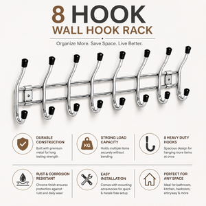 Stainless Steel Wall Mounted Towel Hook Rust Resistant Bathroom Clothes Hanger Heavy Duty <b>Coat</b> Wall Hook Modern Home Organizer - Product Image 5