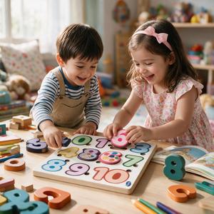 Toysaga Puzzle en bois avec chiffres 0-10, jouet éducatif pour 2-4 ans, unisexe - Product Image 4