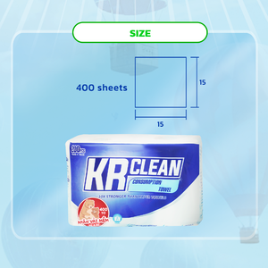 Krclean 400 Lingettes Nettoyantes en Tissu Non Tissé 15x15cm Écologiques Style Uni pour les Soins Maman et Bébé - Product Image 4