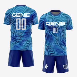 Conjunto de Uniforme de Fútbol de Alta Calidad, Colores Personalizados, Logotipo, 100% Algodón, Cuello en V, Cintura Elástica, Manga Corta, Secado Rápido, Diseño Personalizado - Product Image 6