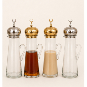 Best Selling Handmade Eco-friendly Glass Storage Jar for <b>Ramadan</b> Table <b>Decoration</b> with Minaret Lid and Jug Factory Price Eid - Product Image 1