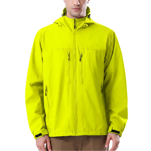 Blouson bomber pour homme, vert olive, à capuche, imperméable, coupe-vent, fermeture éclair, poches avant, vêtements de plein air formels, saison d'automne, coupe régulière - Product Image 2