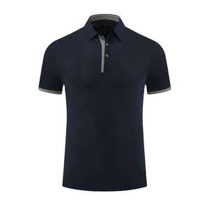 Men's Short Sleeve <b>Polo</b> Shirt With Contrast Trim Regular Fit Casual Style Pique Knitted Cotton Solid Color - Product Image 1