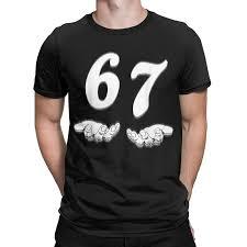 เสื้อยืดสตรีทแวร์ลายกราฟิกมินิมอล "67" - Product Image 3