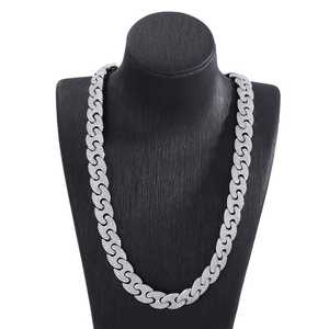 Collier chaîne cubaine en argent 925 plaqué or/plaqué or rose avec moissanite VVS, certifié, pour homme et femme, cadeau de fête - Product Image 1
