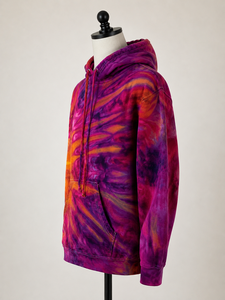 Sudadera con Capucha Tie Dye Personalizada al por Mayor, Unisex, Color Rosa, Morado y Naranja, Estilo Urbano - Product Image 2