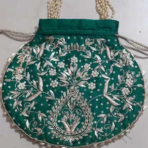 Pochette Potli brodée classique de haute qualité, élégante pochette de mariage, sac à main de soirée indien fait main pour mariée - Product Image 6