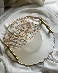 <b>Unique</b> Modern Resin Serving Tray for Stylish Food Presentation Home Decor Wedding Ramadan Diwali Tabletop <b>Vase</b> Perfect - Product Image 2