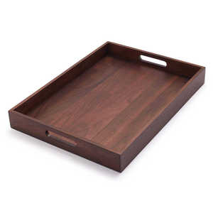 Plateau de service rectangulaire en bois Lavie Creations, thème floral et fruité Art Déco, écologique, avec poignée, pour table à manger - Product Image 2