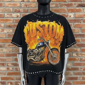T-shirt Streetwear Personnalisé 100% Coton Coupe Oversize Ample et Épaisse Impression DTG Motif Jumbo T-shirt Ample Effet Vieilli - Product Image 1