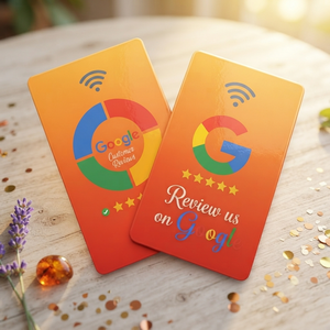 Carte de commentaires Google NFC en PVC, OEM ODM, code QR personnalisé, carte de commentaires à tapoter, carte de retour d'expérience numérique pour entreprises - Product Image 1
