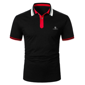 Camiseta de golf informal transpirable de manga corta para hombre, de algodón premium, fabricante OEM, MOQ bajo, polos de color sólido. - Product Image 2