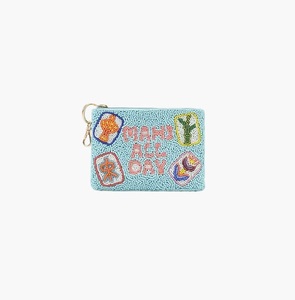Porte-monnaie élégant fait main avec perles et broderie de perles de rocaille personnalisées, avec breloque pompon - Product Image 5