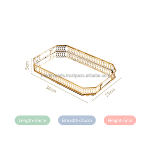 ถาดเสิร์ฟโลหะทำมือลายนูนสำหรับตกแต่งในร่มกลางแจ้งห้องอาหารและห้องครัว - Product Image 2