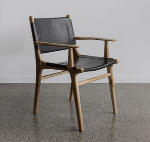 Chaise minimaliste moderne avec siège en cuir noir pour salle à manger, appartement et villa, également adaptée aux hôtels - Product Image 1