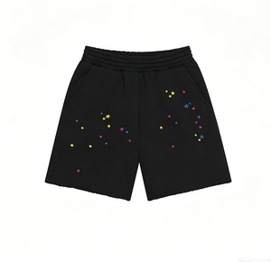 Shorts décontractés vintage pour hommes grande taille, en coton épais délavé à l'acide, avec logo personnalisé, style tendance pour l'été - Product Image 4