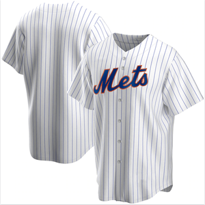 Camiseta de Béisbol Personalizada con Rayas Blancas y Azules |   Botón Personalizado con Nombre y Número del Equipo, Suministros del Fabricante OEM para Deportes - Product Image 1