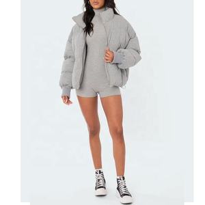 2023 <b>Winter</b> Shiny Crop Puffer Jacket Women <b>Thick</b> Warm Down Bomber Jacket Zipper Streetwear <b>Coat</b> - Product Image 4