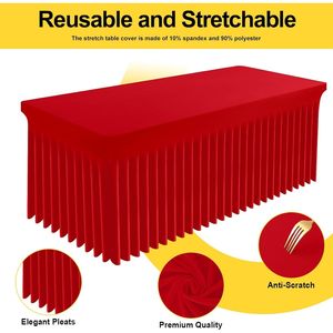Smiry Copritavolo Rettangolare Impermeabile Lavabile 6FT, Fodera Elasticizzata in Spandex per Tavoli - Product Image 4