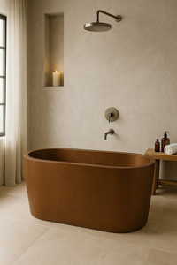 Tazas de doble pared de cobre puro con acabado en cobre oscuro, bañera decorativa de cobre para baño a precio de mayorista en India - Product Image 3