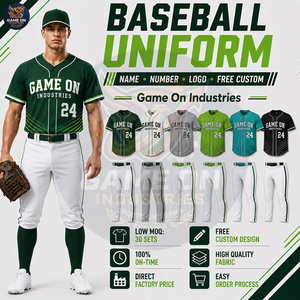 Tenue de baseball personnalisée pour hommes, kit complet par sublimation, maillot respirant avec pantalon long – Fabricant - Product Image 2