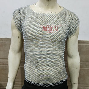 Haubert médiéval sans manches en maille d'aluminium à anneaux de 10 mm, fait main, pour reconstitution historique et cosplay - Product Image 4