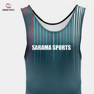 Traje de Lucha Libre Profesional para Hombre, Singlet de Poliéster y Spandex para Competencia, Singlets Juveniles de Lucha Libre con Logotipo Personalizado - Product Image 6