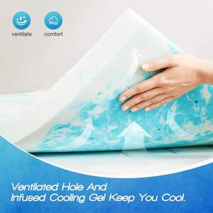 2-Inch <b>King</b> Size <b>Memory</b> <b>Foam</b> Cooling Gel Swirl Infused <b>Mattress</b> Topper for Back Pain Relief - Product Image 6