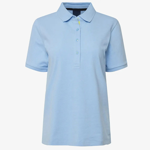Premium Quality Women's White Short Sleeve Polo Shirt 100 Cotton Pique Knitted Casual Solid Color Regular Fit - Product Image 5