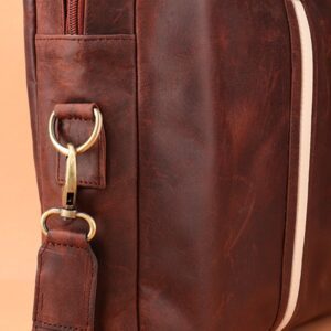 Luxury Full Grain Leather Business Laptop Bag Premium Brown Messenger <b>Briefcase</b> for Men with Professional Style - Product Image 2