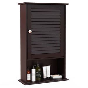 Armadietto da Bagno a Parete con Singola Anta, Ripiano Regolabile in Altezza per Mensole da Bagno - Product Image 3